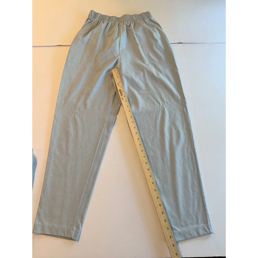 Hunt Club Womens Vintage 2 Piece Vest and Pants Set Blue Black Stripe Large